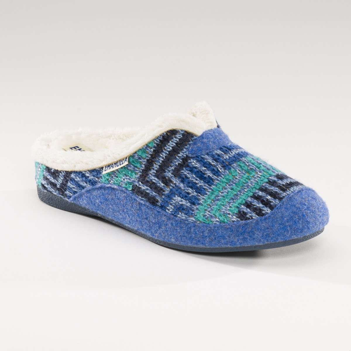 ART. 1512 - Ciabatta donna in lana colore Blu