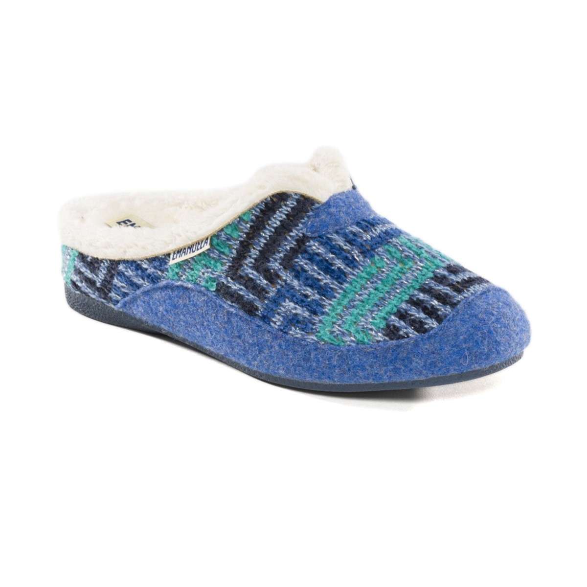 ART. 1512 - Ciabatta donna in lana colore Blu