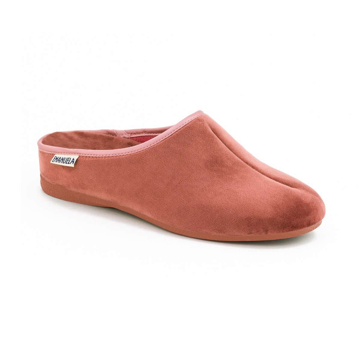Art. 1563 - Ciabatta donna in velluto color rosa antico | Calzaturificio Emanuela