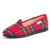 ART. 363 - pantofola donna friulana stoffa scozzese rossa | Calzaturificio Emanuela