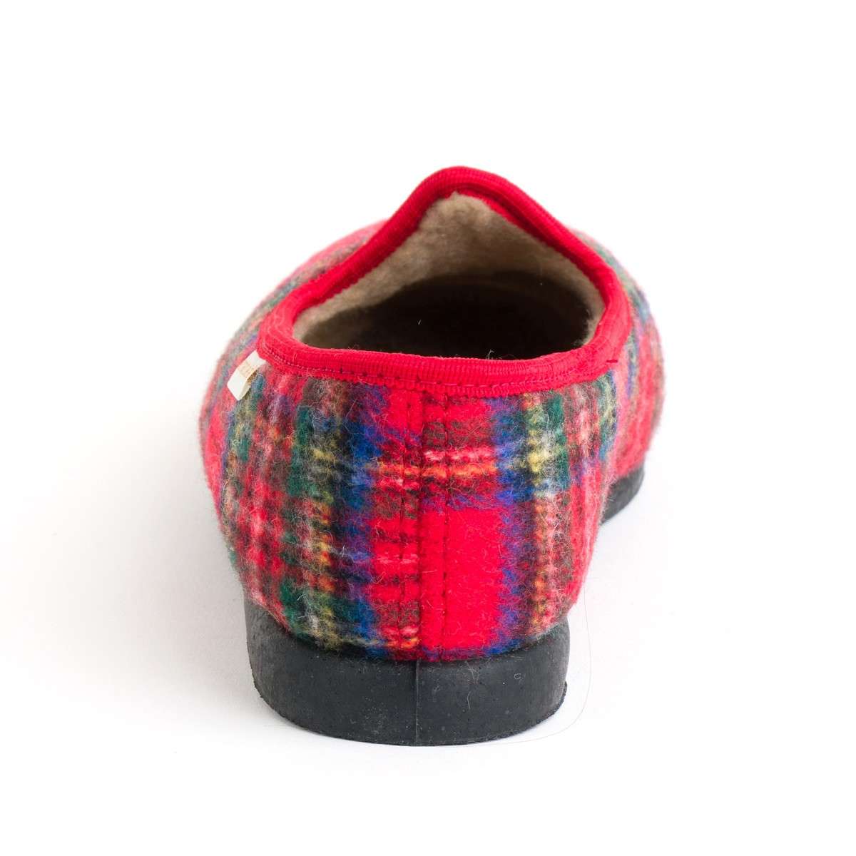 ART. 363 - pantofola donna friulana stoffa scozzese rossa | Calzaturificio Emanuela