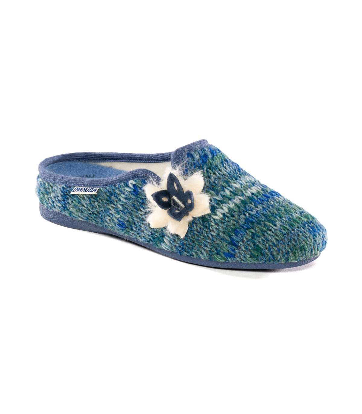 ART. 1559P - Ciabatta donna in maglia, rosa o azzurro | Emanuela