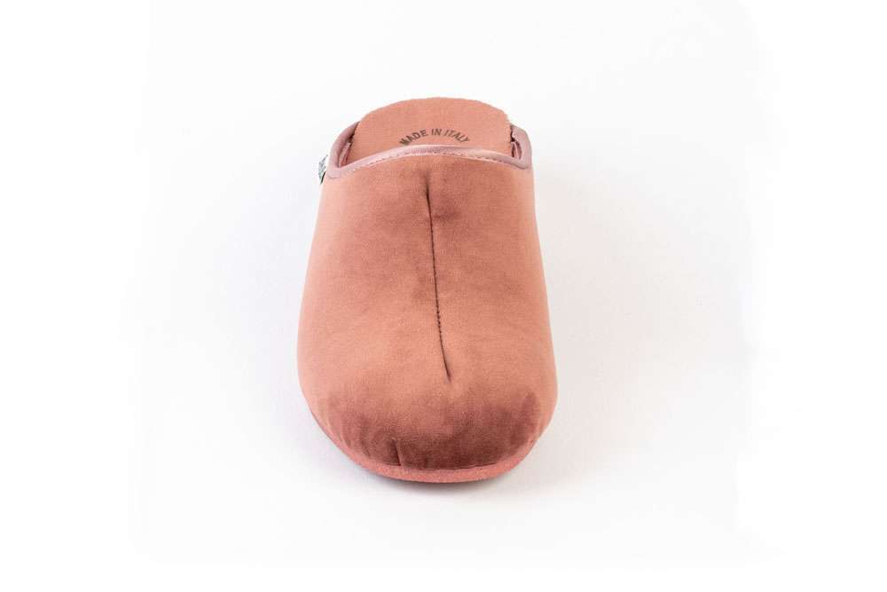Art. 1563 - Ciabatta donna in velluto color rosa antico | Calzaturificio Emanuela