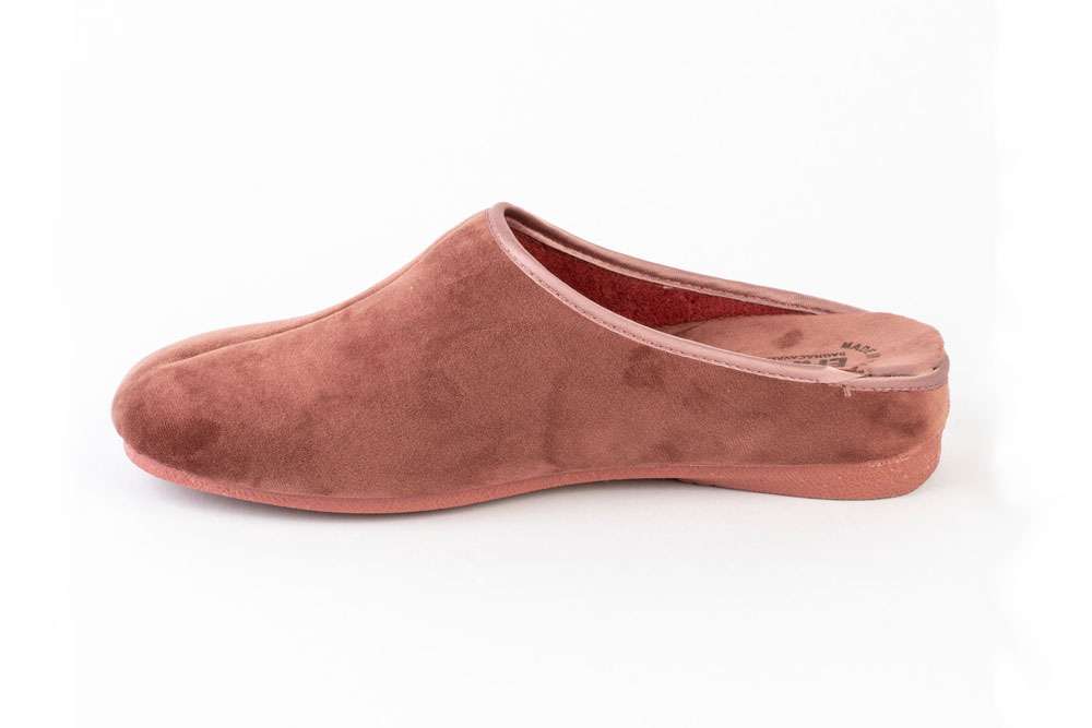 Art. 1563 - Ciabatta donna in velluto color rosa antico | Calzaturificio Emanuela