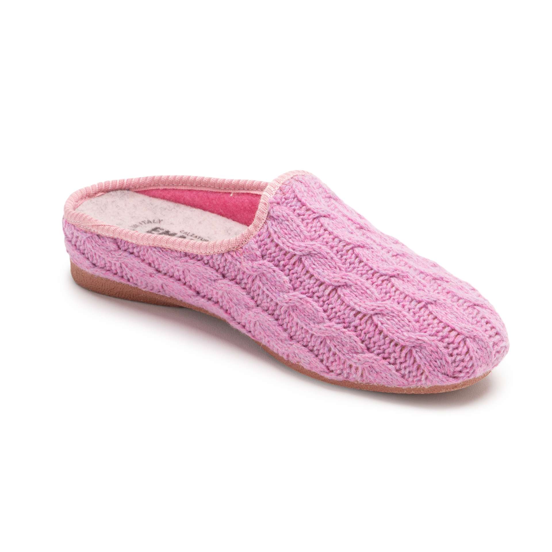 Art. 1535, Ciabatta donna in maglia di lana, colore rosa