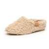 Art. 1530A Ciabatta invernale da donna colore beige in eco-pelliccia Calzaturificio Emanuela, prodotto artigianale made in Italy