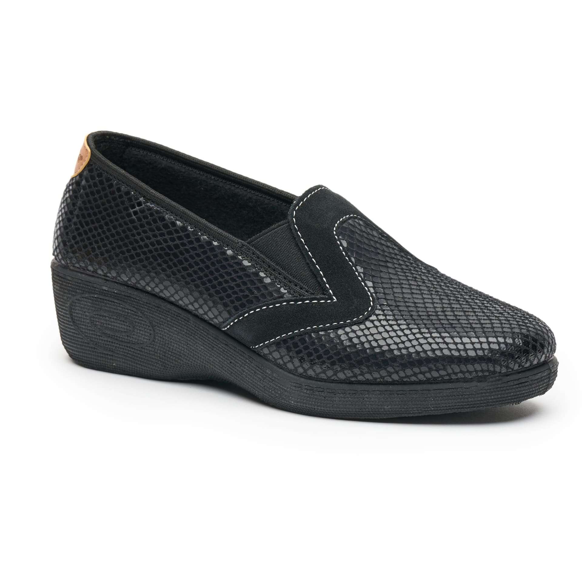 ART. 2300 mocassino invernale nero da donna Calzaturificio Emanuela